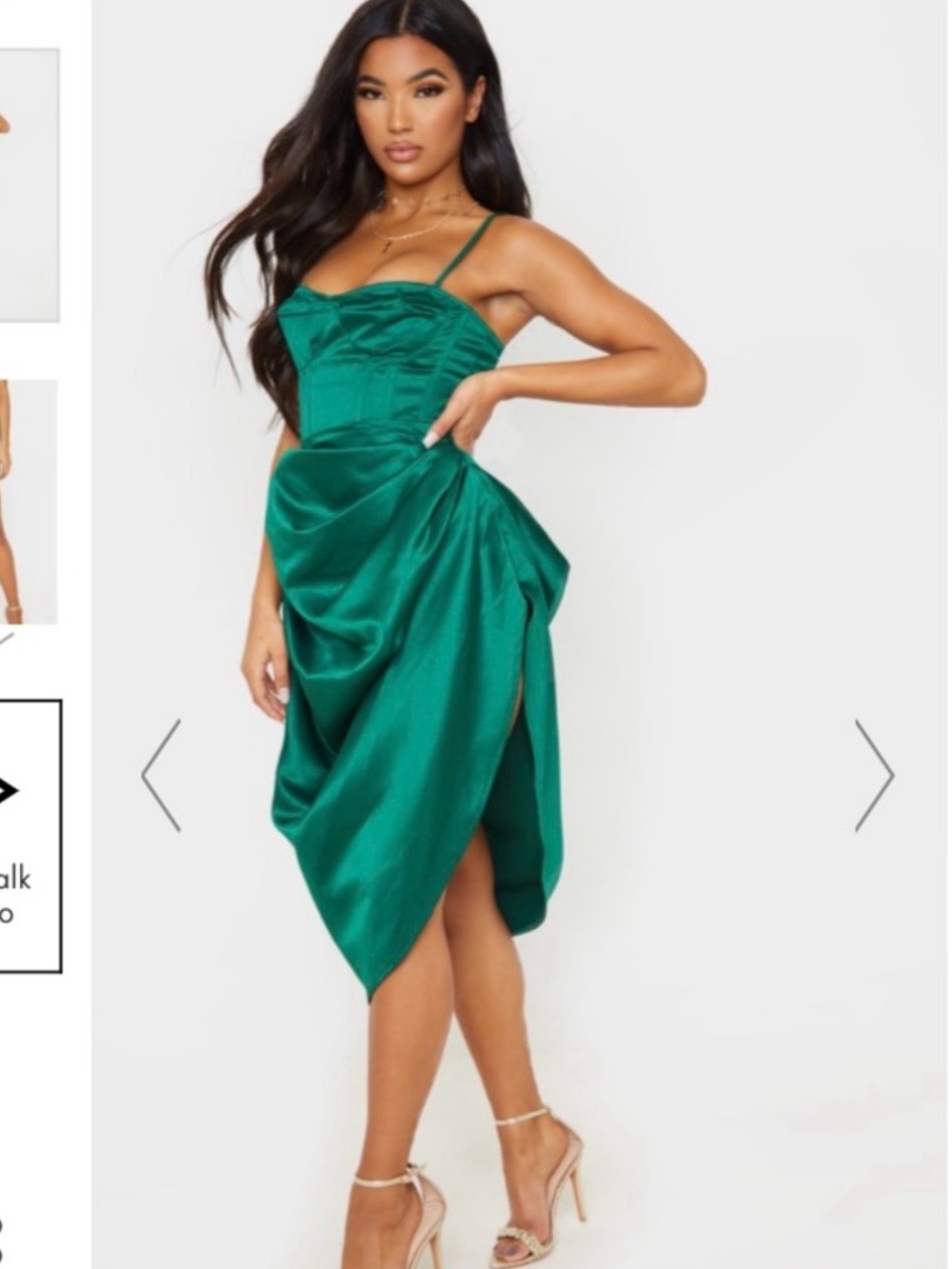 Pretty Little Thing Emerald Green Corset style set